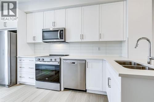 202, 437 Alpine Avenue Sw, Calgary, AB - Indoor Photo Showing Kitchen With Stainless Steel Kitchen With Double Sink With Upgraded Kitchen