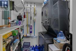 2025 stackable washer and dryer hidden behind a closed door to reduce noise - 