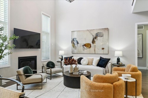 398 Frontier Court, Pickering, ON - Indoor Photo Showing Living Room With Fireplace
