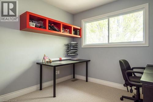 Office featuring light colored carpet and baseboards - 330 Strathcona Drive, Burlington, ON - Indoor Photo Showing Office