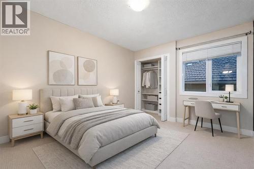 One of four spacious bedrooms on the upper floor (Virtually Staged).. - 70 Royal Ridge Manor Nw, Calgary, AB - Indoor Photo Showing Bedroom