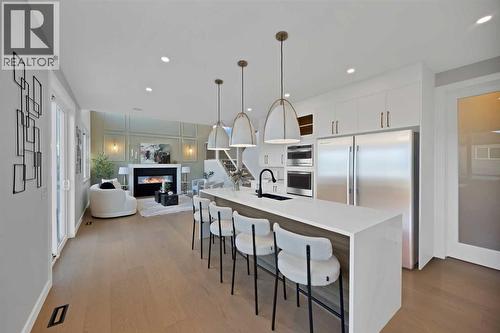 351 Waterford Grove, Chestermere, AB - Indoor Photo Showing Kitchen With Upgraded Kitchen