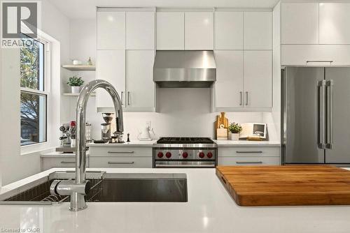 46 Connaught Avenue S, Hamilton, ON - Indoor Photo Showing Kitchen With Double Sink With Upgraded Kitchen