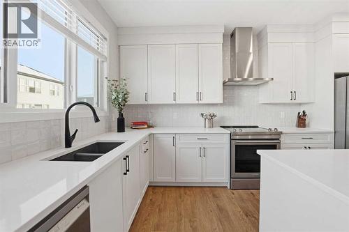 102 Setonstone Manor Se, Calgary, AB - Indoor Photo Showing Kitchen With Double Sink With Upgraded Kitchen