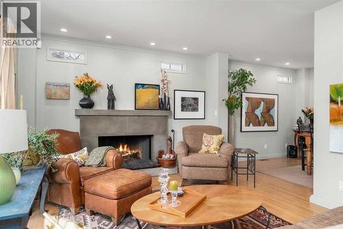 1929 6 Avenue Nw, Calgary, AB - Indoor Photo Showing Living Room With Fireplace