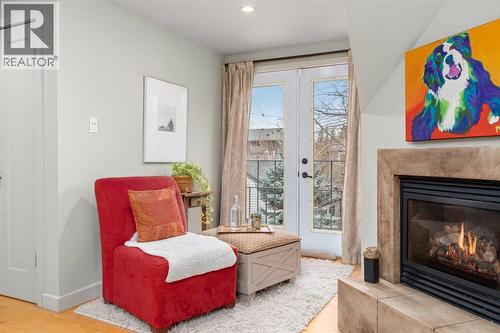 1929 6 Avenue Nw, Calgary, AB - Indoor Photo Showing Living Room With Fireplace