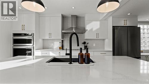 161 Macewan Glen Drive Nw, Calgary, AB - Indoor Photo Showing Kitchen With Upgraded Kitchen