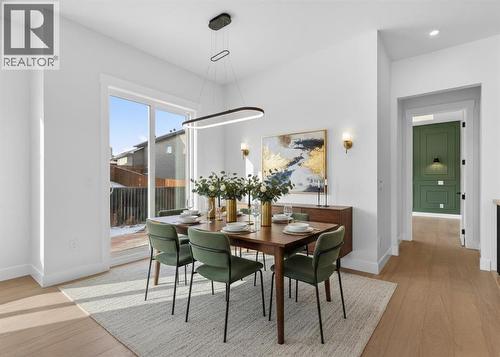 Virtually Staged - 32 Lakes Estates Circle, Strathmore, AB - Indoor Photo Showing Dining Room