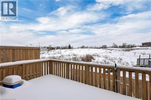 View of snow covered deck - 492 Wismer Street, Waterloo, ON - Outdoor With Deck Patio Veranda