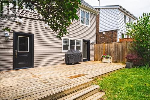 Wooden deck with area for grilling - 25 Orchard Hill, Hamilton, ON - Outdoor With Deck Patio Veranda With Exterior