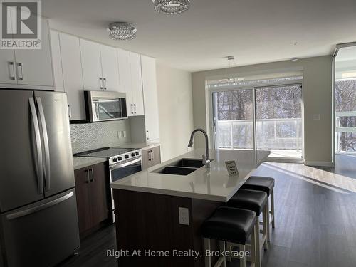 606 - 455 Charlton Avenue E, Hamilton (Stinson), ON - Indoor Photo Showing Kitchen With Stainless Steel Kitchen With Double Sink With Upgraded Kitchen