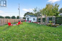 Firepit and storage shed. - 
