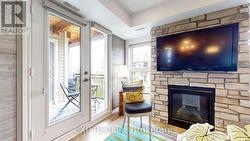 Custom stone fireplace - 