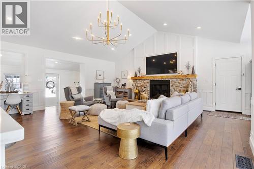 320 Whitmore Drive, Waterloo, ON - Indoor Photo Showing Living Room With Fireplace