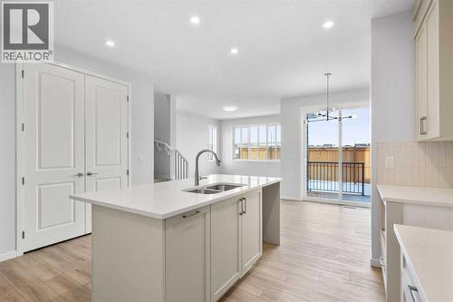 659 Buffaloberry Manor Se, Calgary, AB - Indoor Photo Showing Kitchen With Double Sink