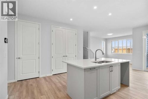 659 Buffaloberry Manor Se, Calgary, AB - Indoor Photo Showing Kitchen With Double Sink