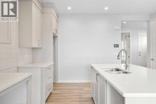 659 Buffaloberry Manor Se, Calgary, AB - Indoor Photo Showing Kitchen With Double Sink