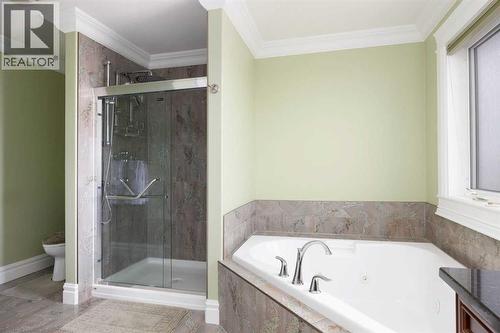 jet tub & custom shower - 145 Fireweed Crescent, Fort Mcmurray, AB - Indoor Photo Showing Bathroom
