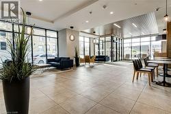 Building lobby with floor to ceiling windows - 
