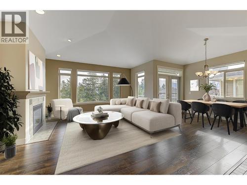 Living Room Virtually Staged - 4035 Gellatly Road S Unit# 273, West Kelowna, BC - Indoor With Fireplace