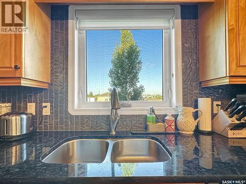110 Sunset Crescent, Balcarres, SK - Indoor Photo Showing Kitchen With Double Sink