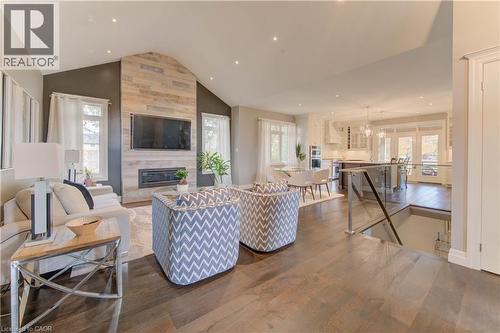 52 Edgehill Drive, Kitchener, ON - Indoor Photo Showing Living Room With Fireplace
