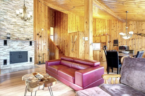 Salon - 18 Av. Coursol, Saint-Donat, QC - Indoor Photo Showing Living Room With Fireplace