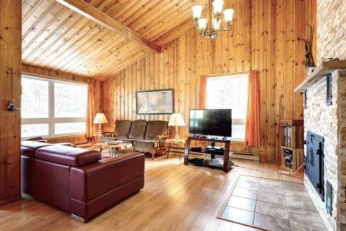 Salon - 18 Av. Coursol, Saint-Donat, QC - Indoor Photo Showing Living Room With Fireplace