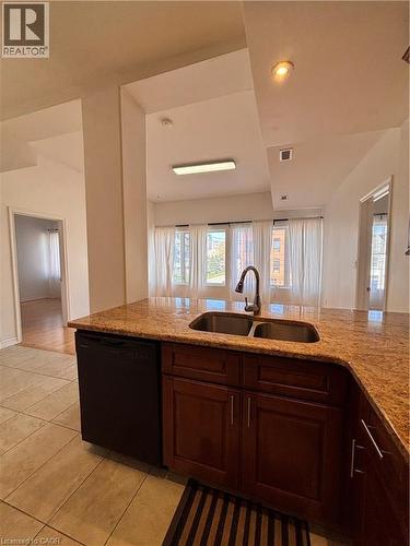 130 Wellington Street N Unit# 201, Hamilton, ON - Indoor Photo Showing Kitchen With Double Sink