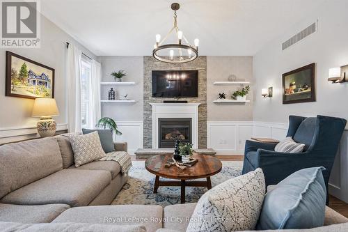 73 Amsterdam Crescent, Guelph (Pineridge/Westminster Woods), ON - Indoor Photo Showing Living Room With Fireplace