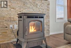 Pellet Stove With Stone Feature Wall - 