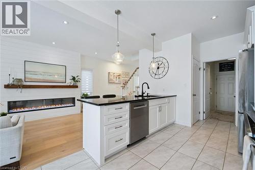 447 Moorlands Crescent, Kitchener, ON - Indoor Photo Showing Kitchen With Fireplace