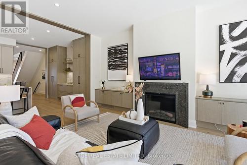 10 Brant Avenue, Mississauga, ON - Indoor Photo Showing Living Room With Fireplace