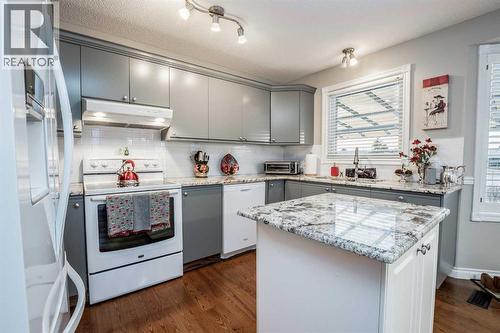 Bright kitchen backs onto Deck - 509 Highview Point Nw, High River, AB - Indoor Photo Showing Kitchen With Upgraded Kitchen