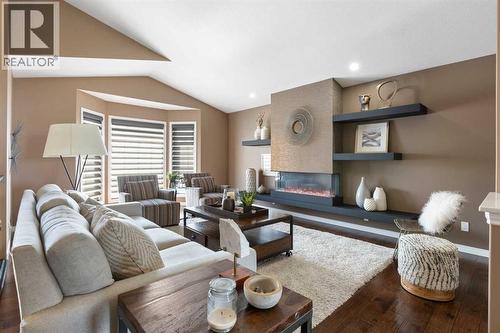 164 Hillcrest Boulevard, Strathmore, AB - Indoor Photo Showing Living Room With Fireplace