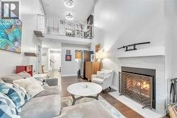 View of multi-level space. Loft with west view - 