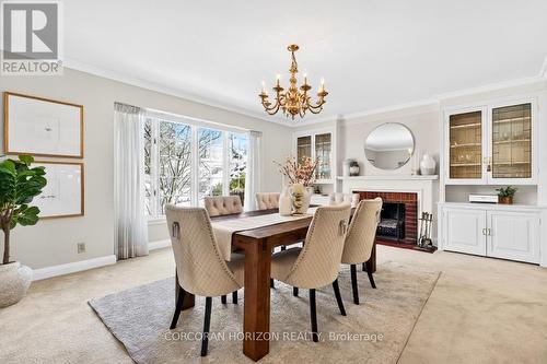 1735 Sunningdale Bend, Mississauga, ON - Indoor Photo Showing Dining Room With Fireplace