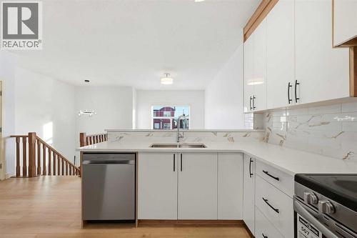 81 Saddlemont Road Ne, Calgary, AB - Indoor Photo Showing Kitchen With Double Sink