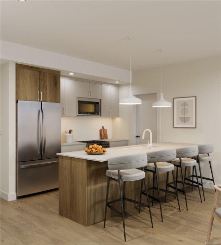 #207-2881 Leigh Rd, Langford, BC - Indoor Photo Showing Kitchen With Stainless Steel Kitchen