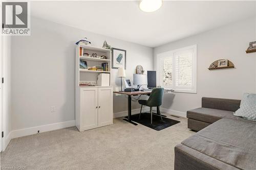 Home office with light carpet and baseboards - 697 Lambshead Drive, Burlington, ON - Indoor Photo Showing Office