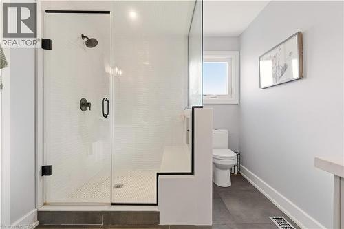 Bathroom with a shower stall and vanity - 697 Lambshead Drive, Burlington, ON - Indoor Photo Showing Bathroom