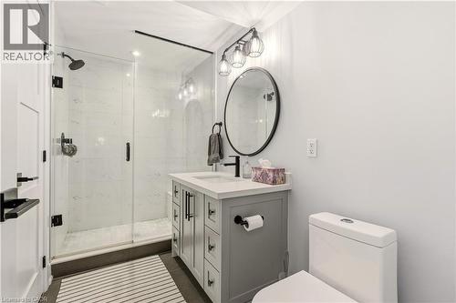 Full bath featuring vanity and a stall shower - 697 Lambshead Drive, Burlington, ON - Indoor Photo Showing Bathroom