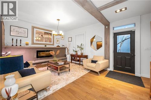 7 Foster Street, Hamilton, ON - Indoor Photo Showing Living Room With Fireplace
