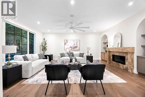 1220 Varsity Estates Road Nw, Calgary, AB - Indoor Photo Showing Living Room With Fireplace