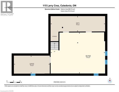View of basement level Floor Plan. - 115 Larry Crescent, Caledonia, ON - Other