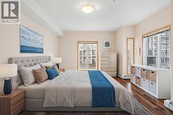 digitally staged primary bedroom - 