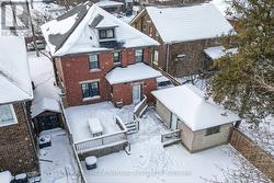 Aerial view with small garage, tool/garden shed - 