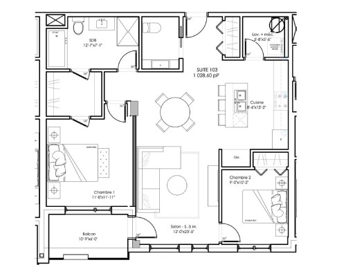 Plan (croquis) - 303-8945 Boul. Viau, Montréal (Saint-Léonard), QC - Other