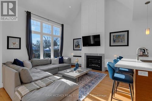 38 Pine Avenue N, Mississauga, ON - Indoor Photo Showing Living Room With Fireplace