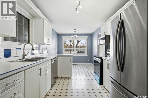 2504 Grant Road, Regina, SK - Indoor Photo Showing Kitchen With Stainless Steel Kitchen With Double Sink